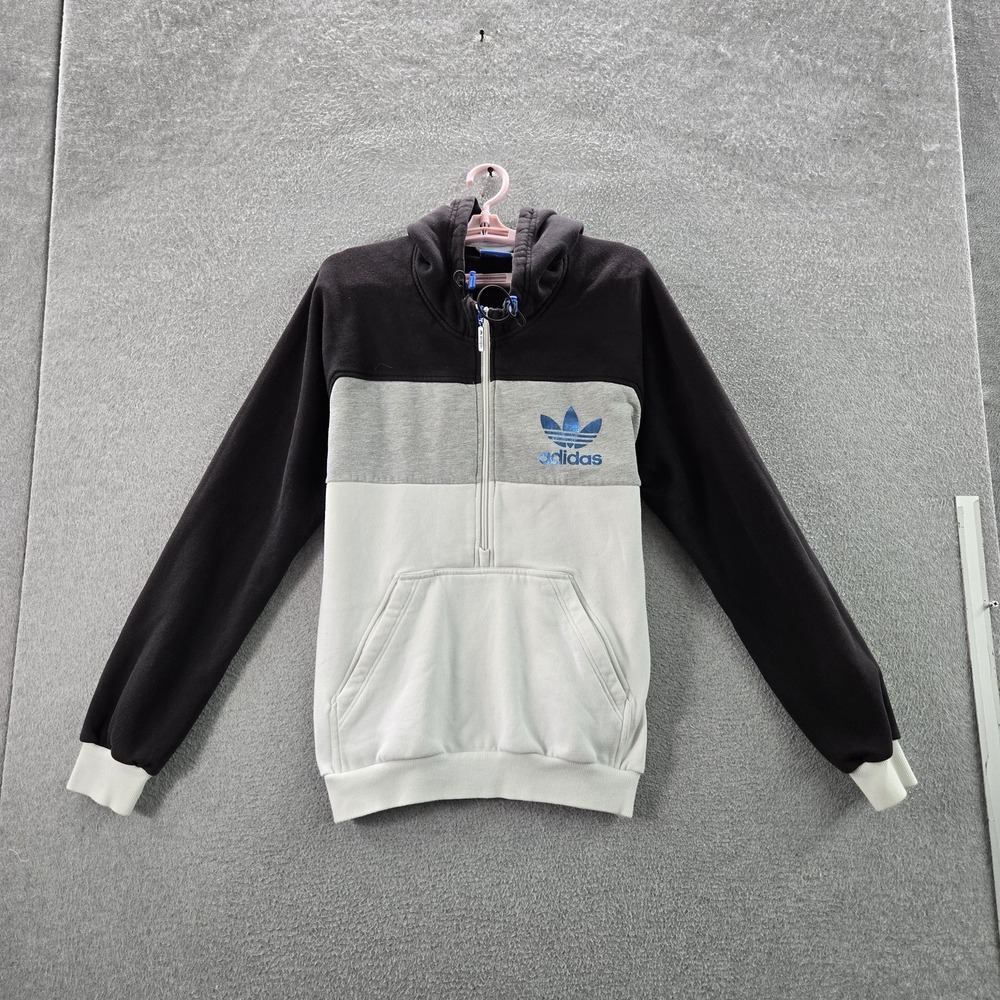 Adidas Originals Men Jacket‎ M Black Colorblock Trefoil Logo Activewear Zipper
